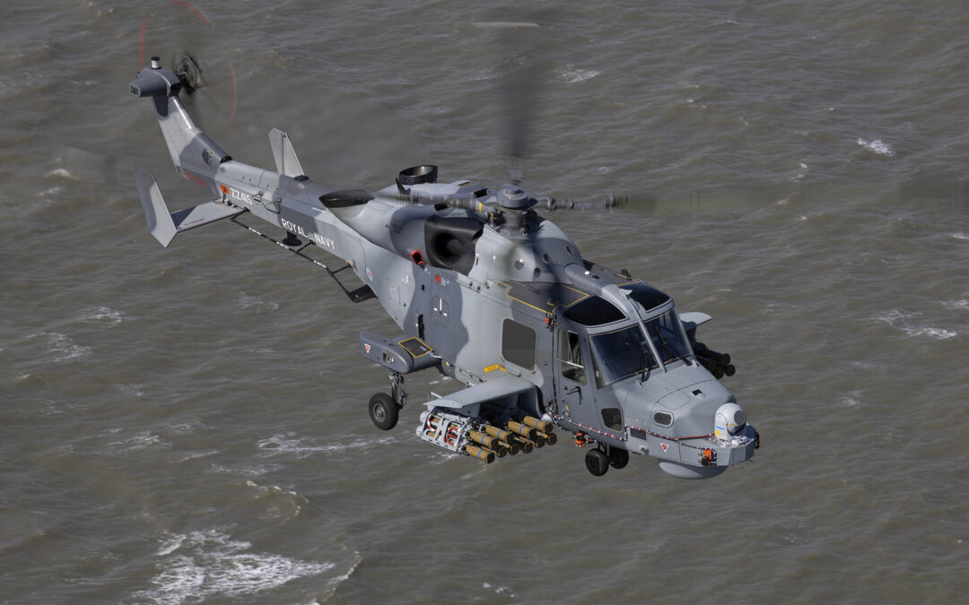 Anti-Surface Guided Weapon (FASGW) wing on the Leonardo Lynx Wildcat HMA2 helicopter.