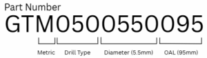 GT-50 DAGGER DRILL PART NUMBER